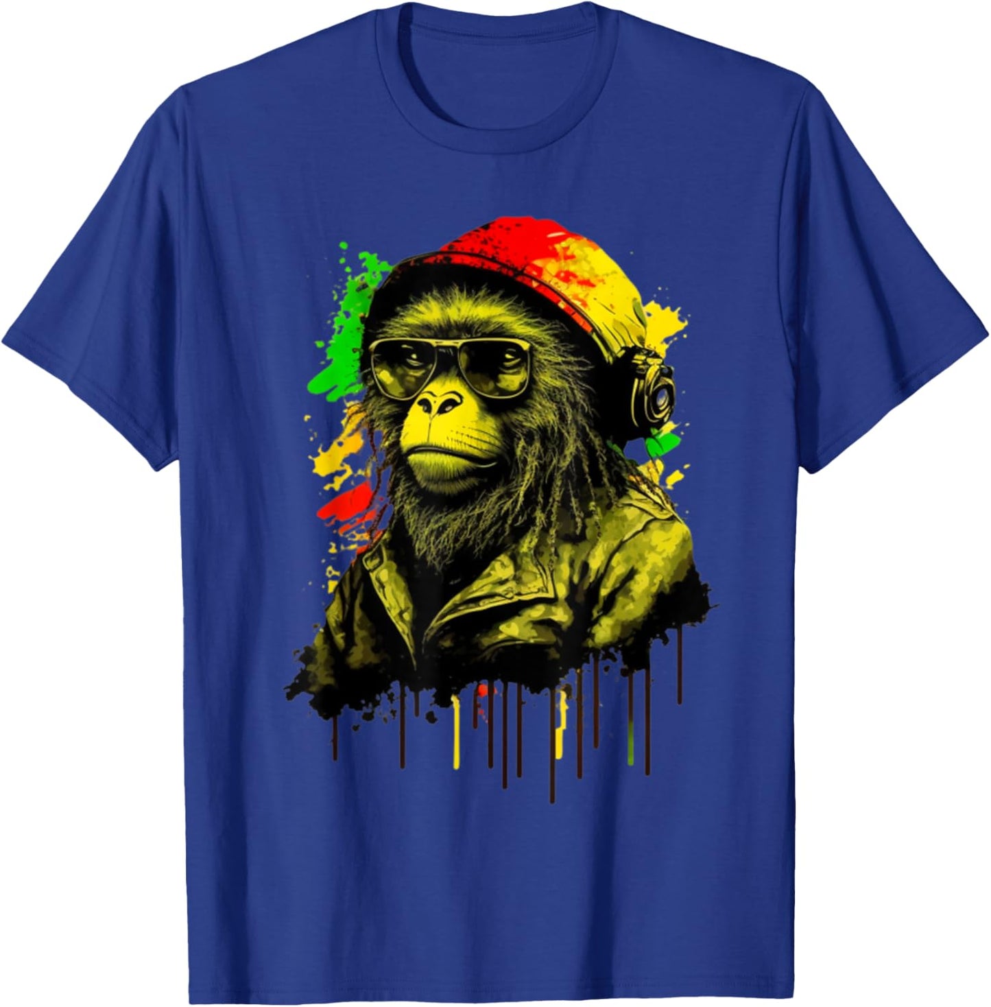 Rasta Monkey Stylish Rastafari Design Reggae & Jamaica Vibes T-Shirt - T-Shirt | Royal
