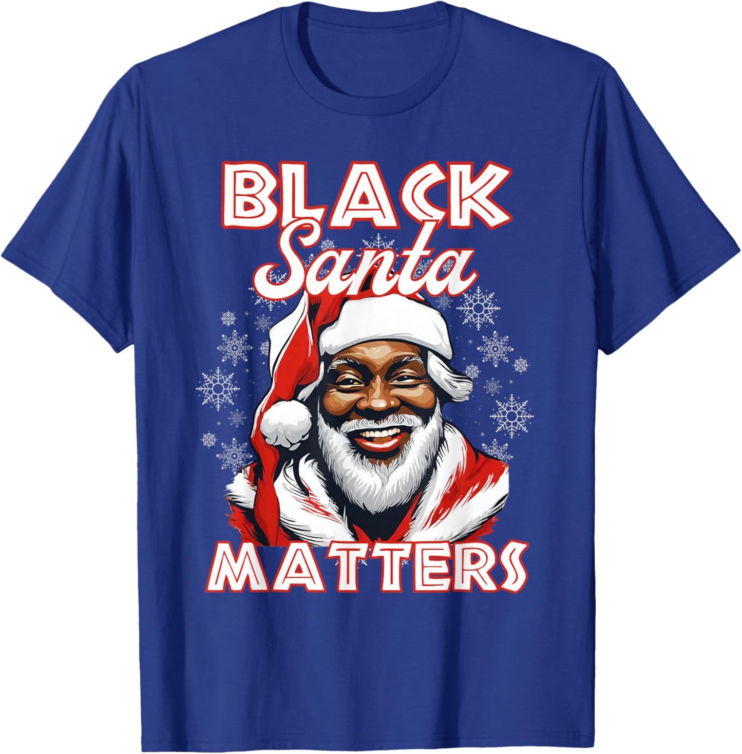 African American Santa Black Matters Christmas Pajama Family T-Shirt - T-Shirt | Royal