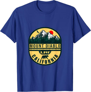 Mount Diablo California Mountains, 1960s Retro Vintage T-Shirt - T-Shirt | Royal