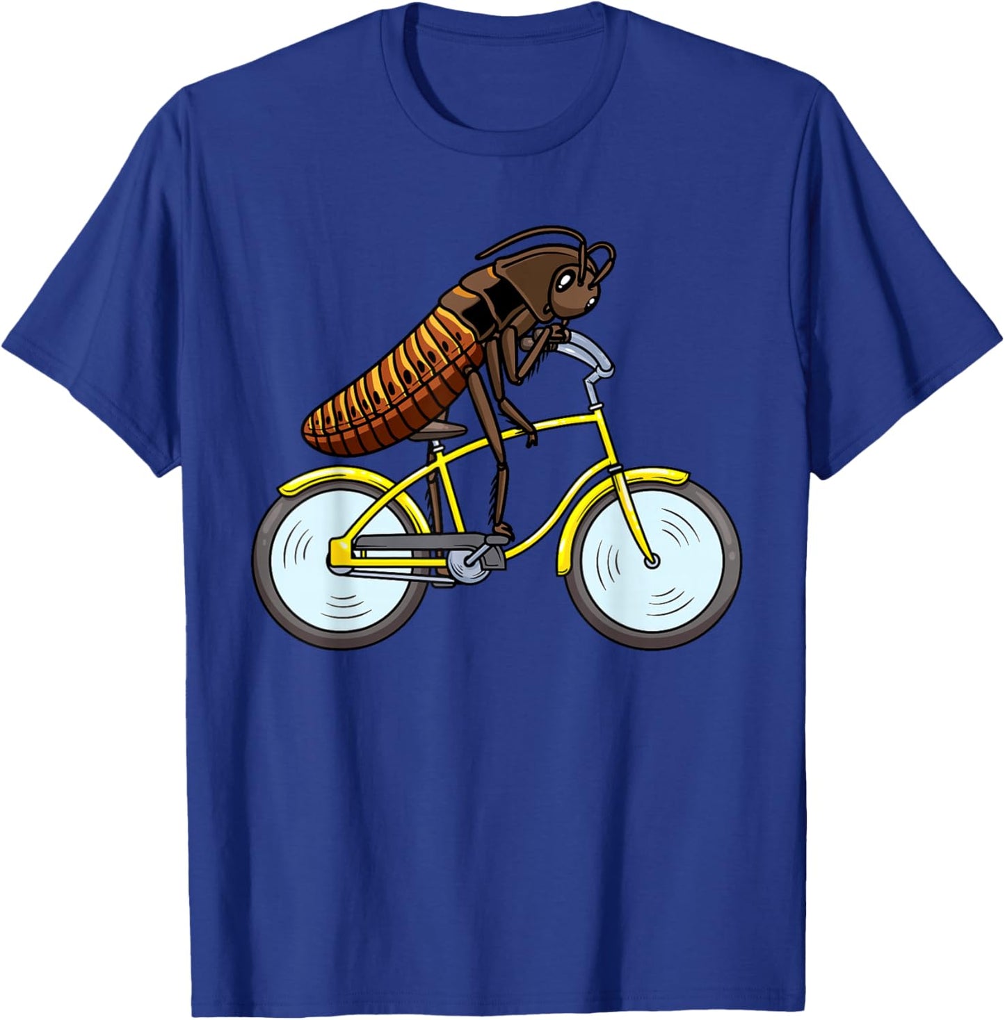 Madagascar Cockroach on a Bicycle Cyclist T-Shirt - T-Shirt | Royal
