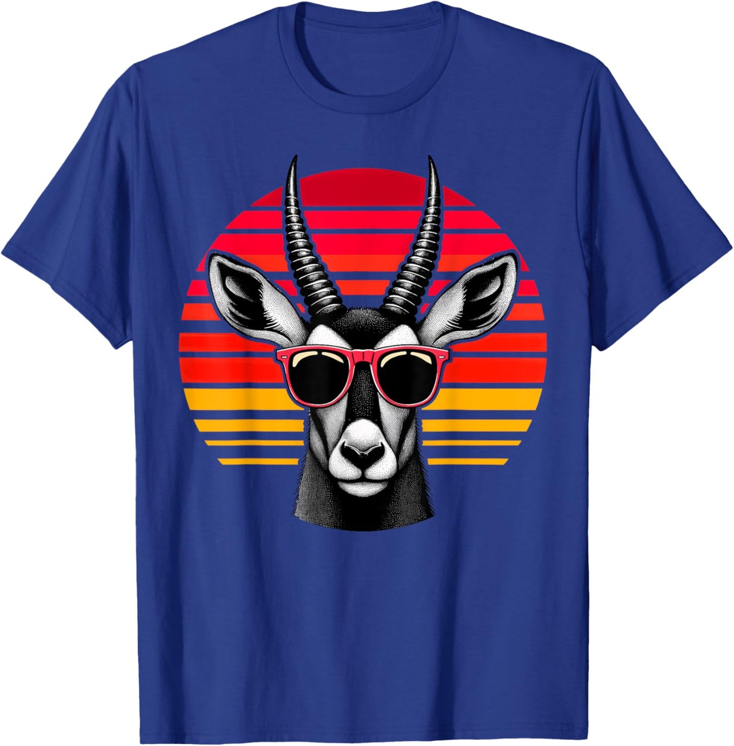 Sable Antelope Retro Vintage Sunset Animal Sunglasses 70s T-Shirt - T-Shirt | Royal