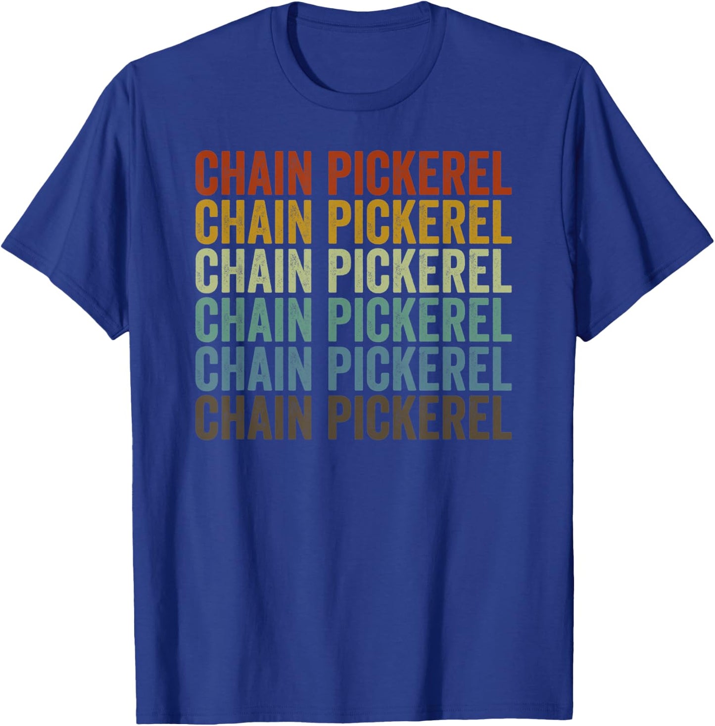 Chain Pickerel Fish Retro T-Shirt - T-Shirt | Royal
