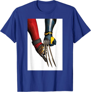 Marvel Studios Deadpool & Wolverine Claw Touch Poster T-Shirt - T-Shirt | Royal