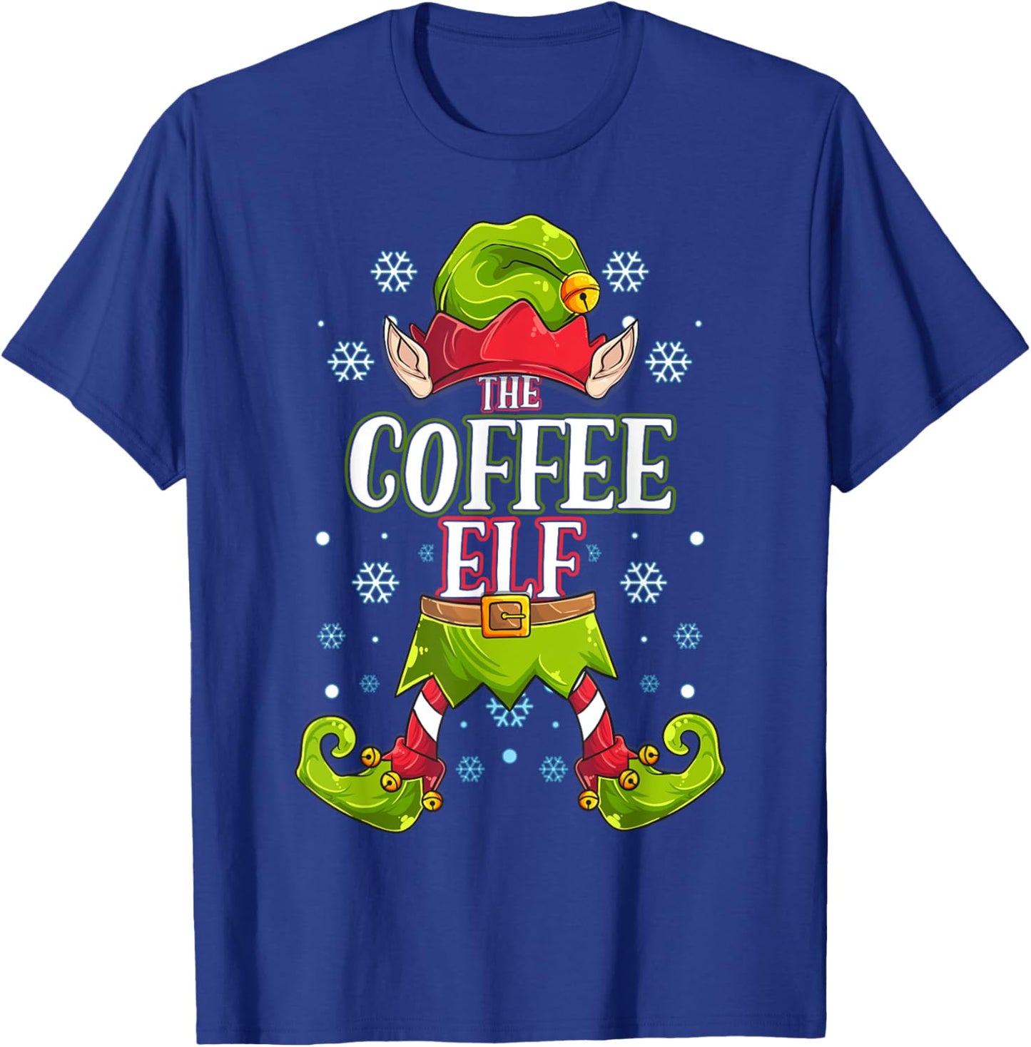 Coffee Elf Matching Family Group Christmas Party T-Shirt - T-Shirt | Royal