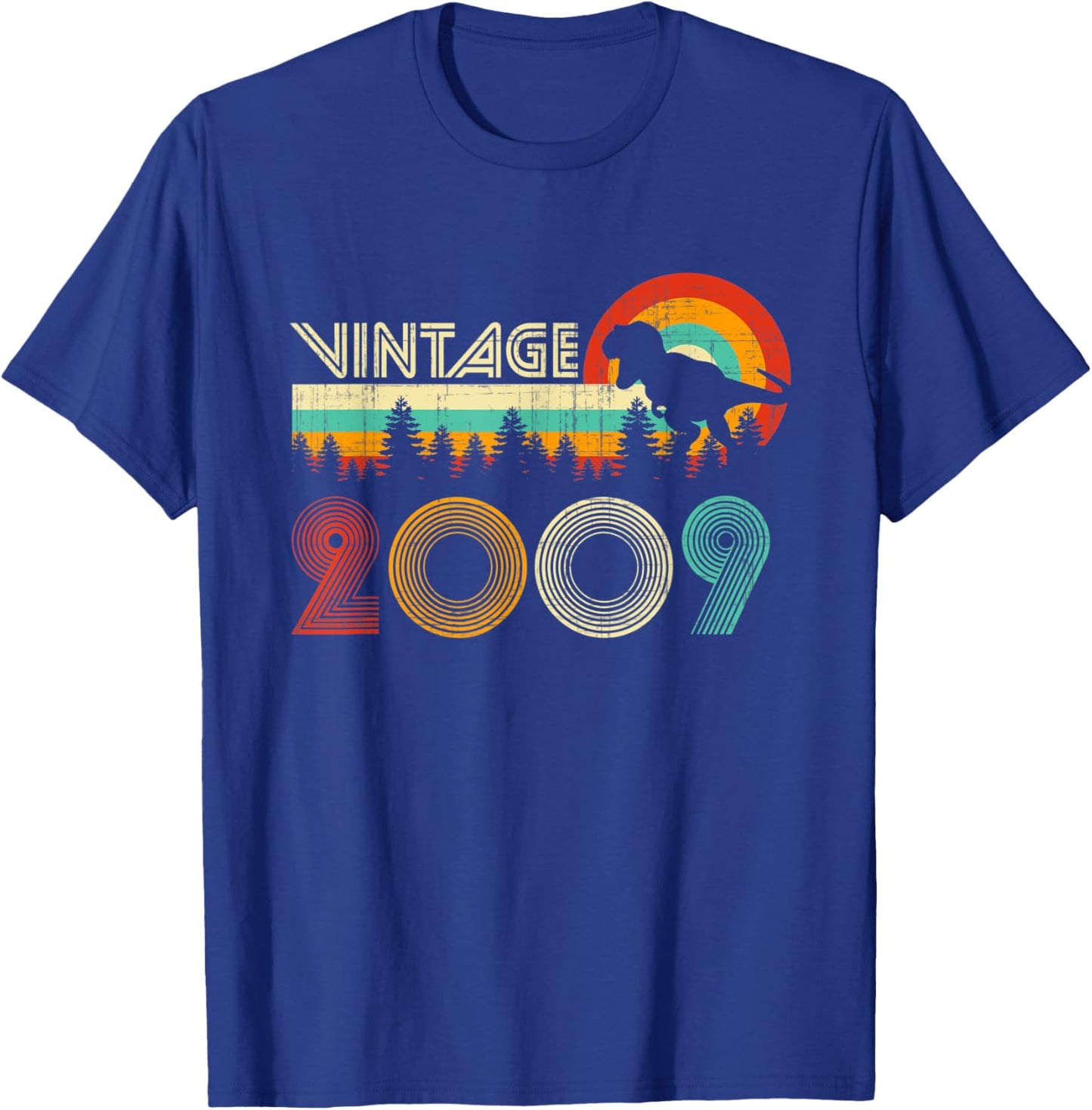 14 Year Old Gifts Boys Vintage 2009 14th Birthday Dinosaur T-Shirt - T-Shirt | Royal