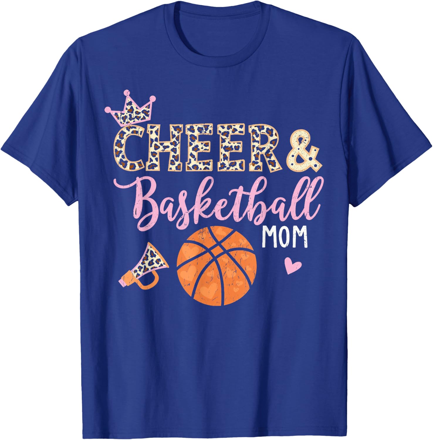 Funny Basketball And Cheer Mom Basketball Cheer Mom T-Shirt - T-Shirt | Royal
