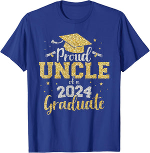 Proud uncle of a class of 2024 graduate senior graduation T-Shirt - T-Shirt | Royal