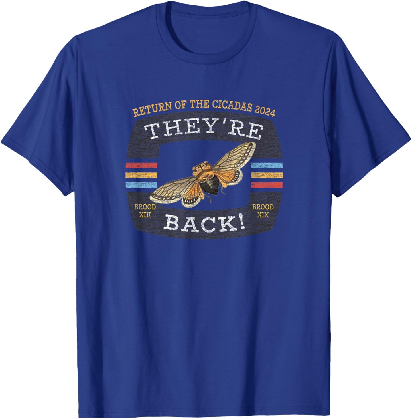 Cicada Brood XIX And Brood XIII 2024 Reemergence T-Shirt - T-Shirt | Royal