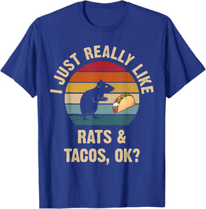 Rats and Tacos lover Cinco de mayo Taco Tuesday Cute T-Shirt - T-Shirt | Royal