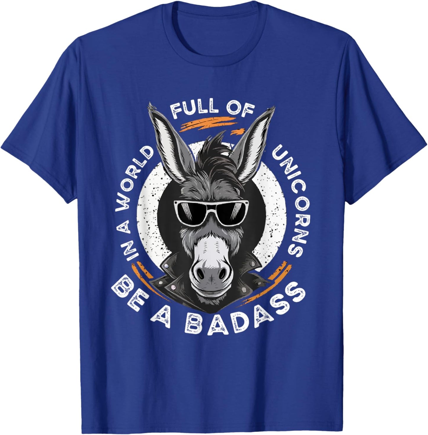 Animal Lover World Of Unicorns Badass Donkey T-Shirt - T-Shirt | Royal