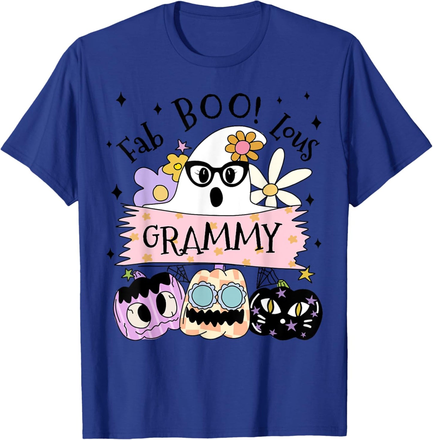 Cute Ghost Fab Boo Lous Grammy Spooky Halloween Costume T-Shirt - T-Shirt | Royal