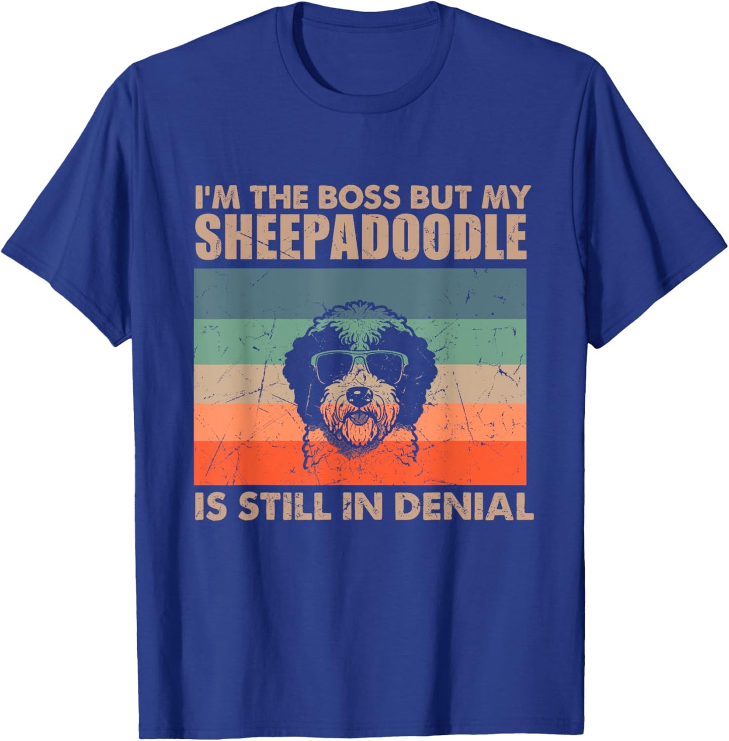 Vintage Sheepadoodle Dog Training Funny Dog Lover Men Women T-Shirt - T-Shirt | Royal