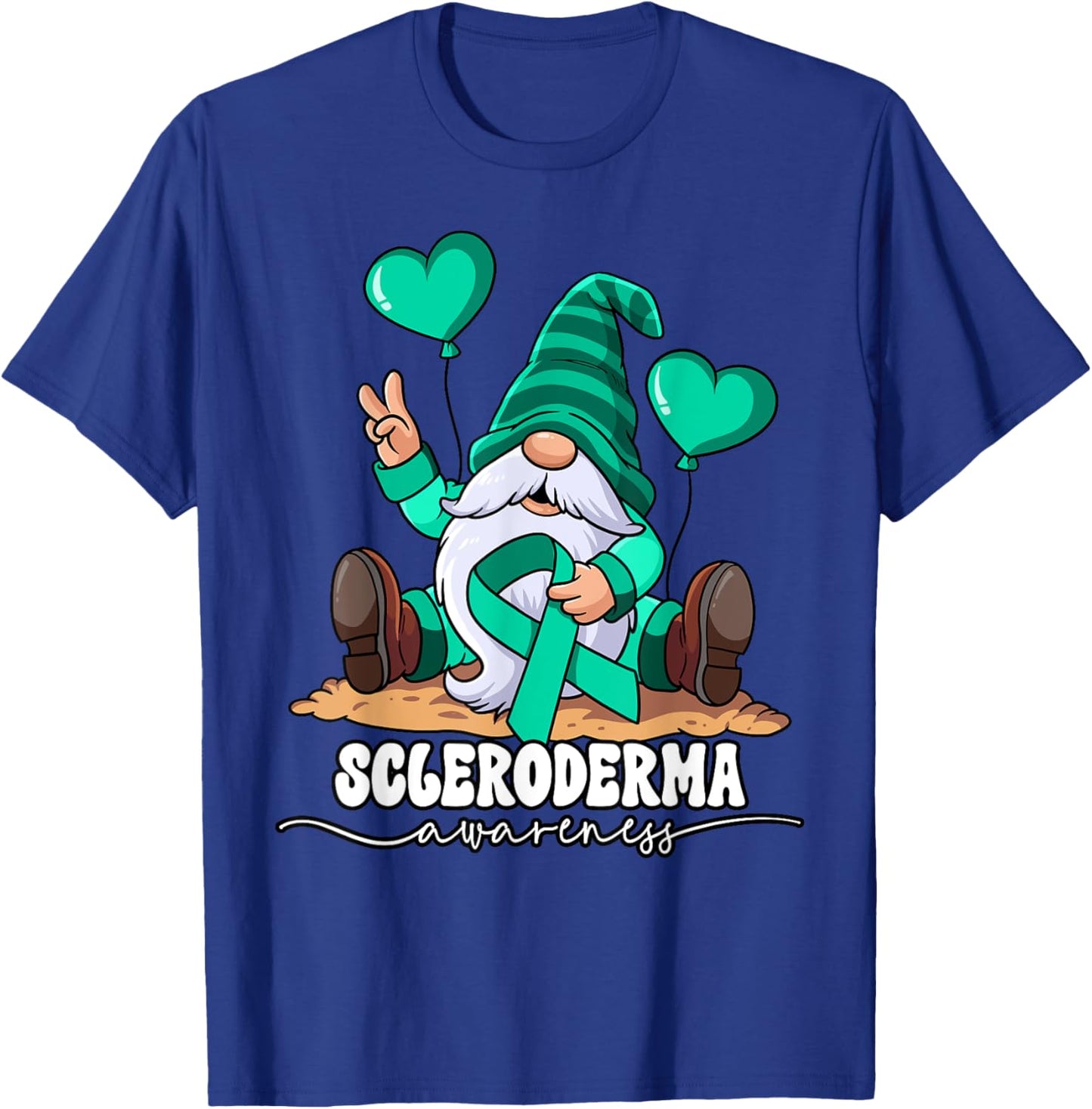 Scleroderma Awareness - Black -Adults Classic Fit Gnome Design T-Shirt - T-Shirt | Royal
