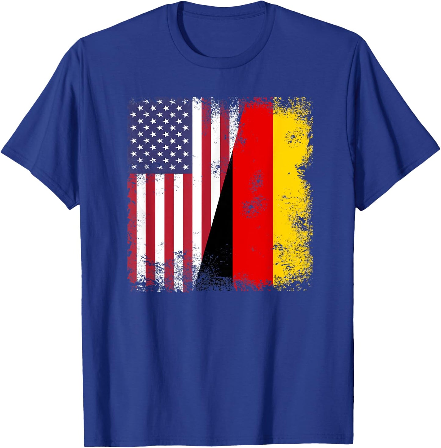 Half German Flag | Vintage Germany USA Gift T-Shirt - T-Shirt | Royal