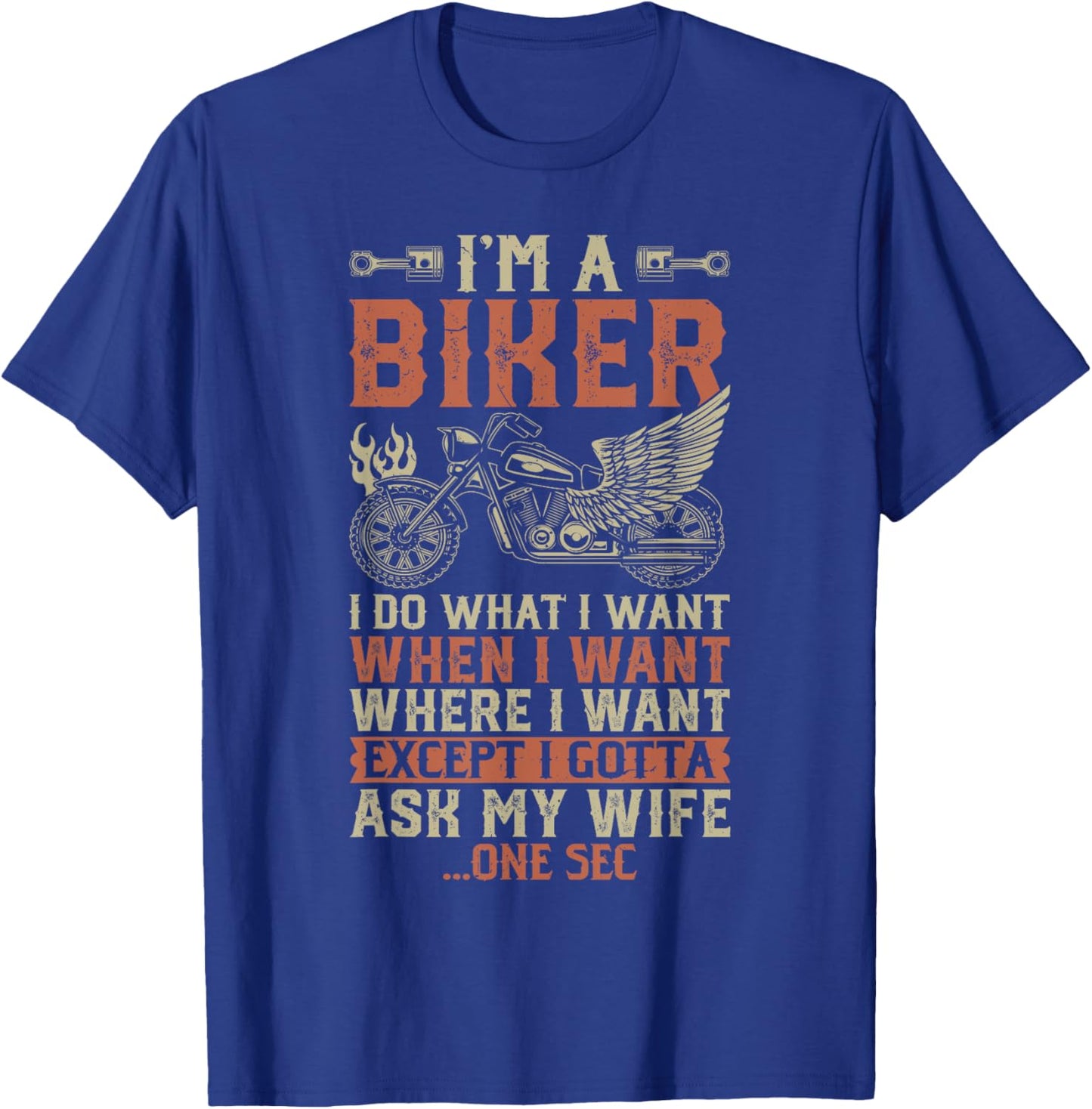 Funny Biker Art Motorcycle Motorbike Rider T-Shirt - T-Shirt | Royal