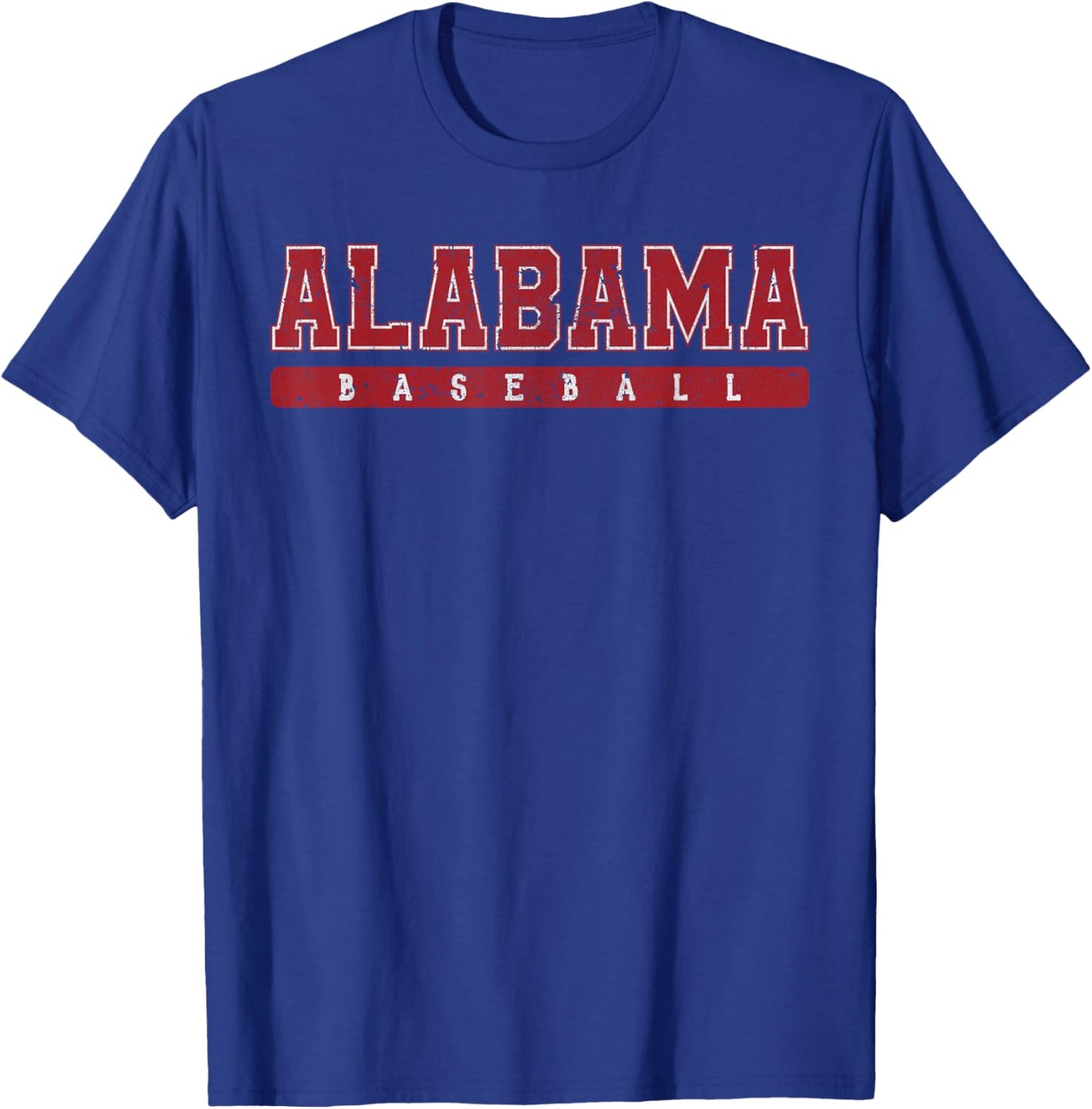 Alabama Baseball Red Vintage Text T-Shirt - T-Shirt | Royal