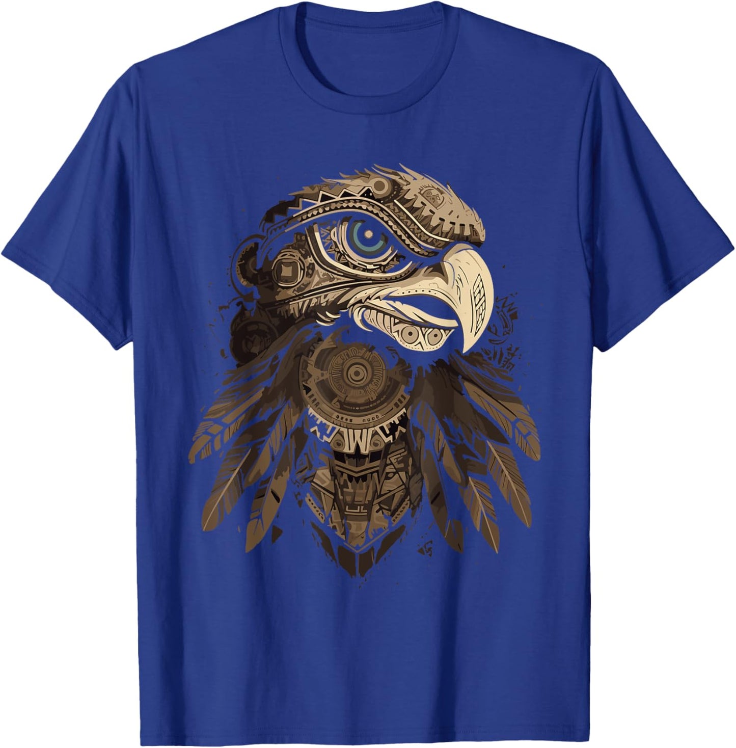 Aztec Eagle Head Calabera Azteca Aztec Inca Maya Culture Art T-Shirt - T-Shirt | Royal