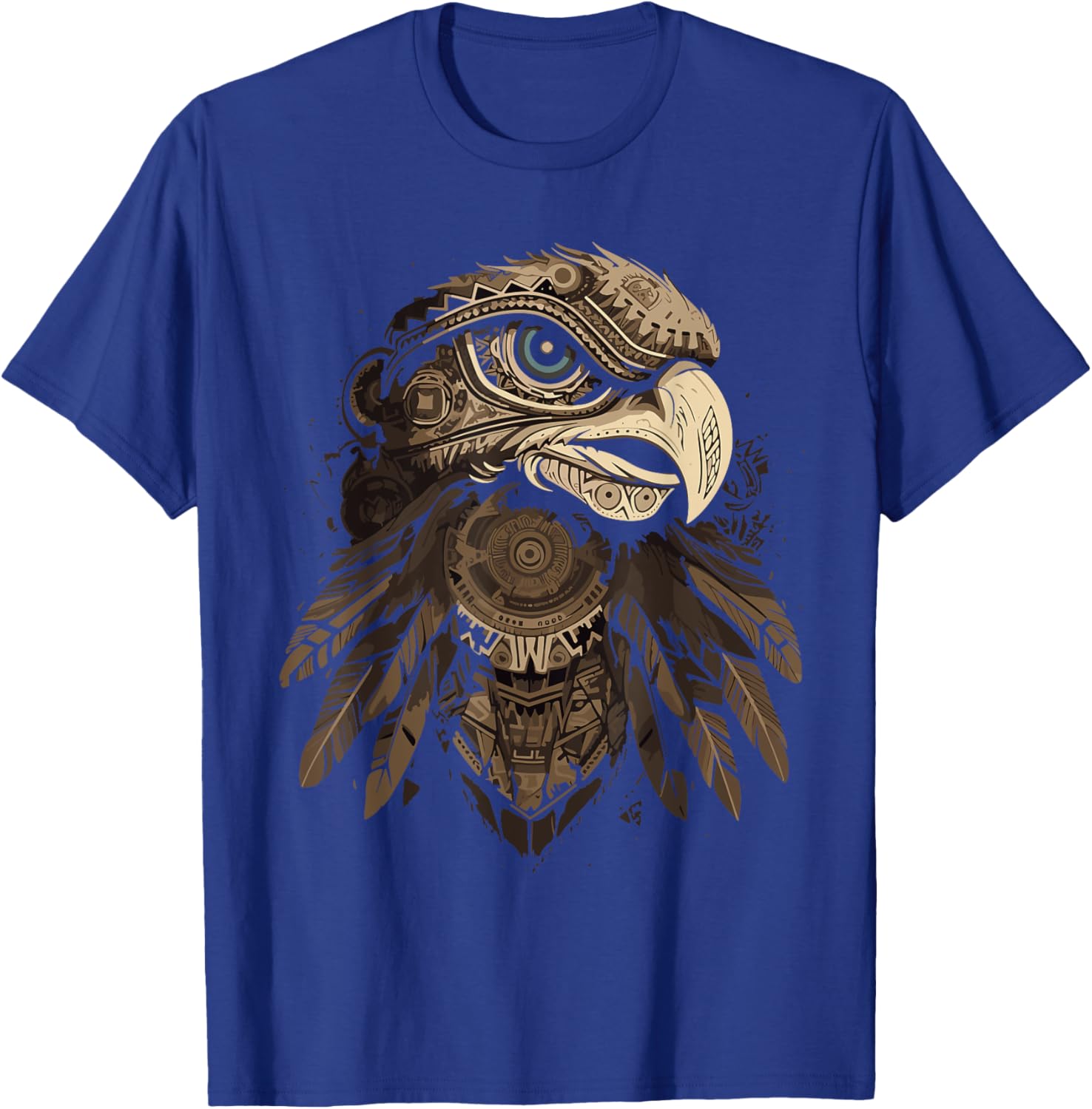 Aztec Eagle Head Calabera Azteca Aztec Inca Maya Culture Art T-Shirt - T-Shirt | Royal