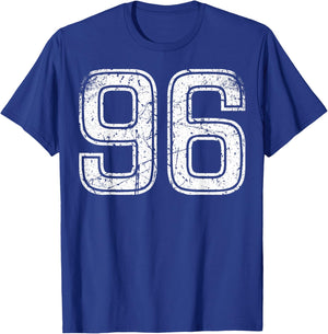 Vintage White Sport Team Number #96 T-Shirt - T-Shirt | Royal