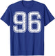 Vintage White Sport Team Number #96 T-Shirt - T-Shirt | Royal