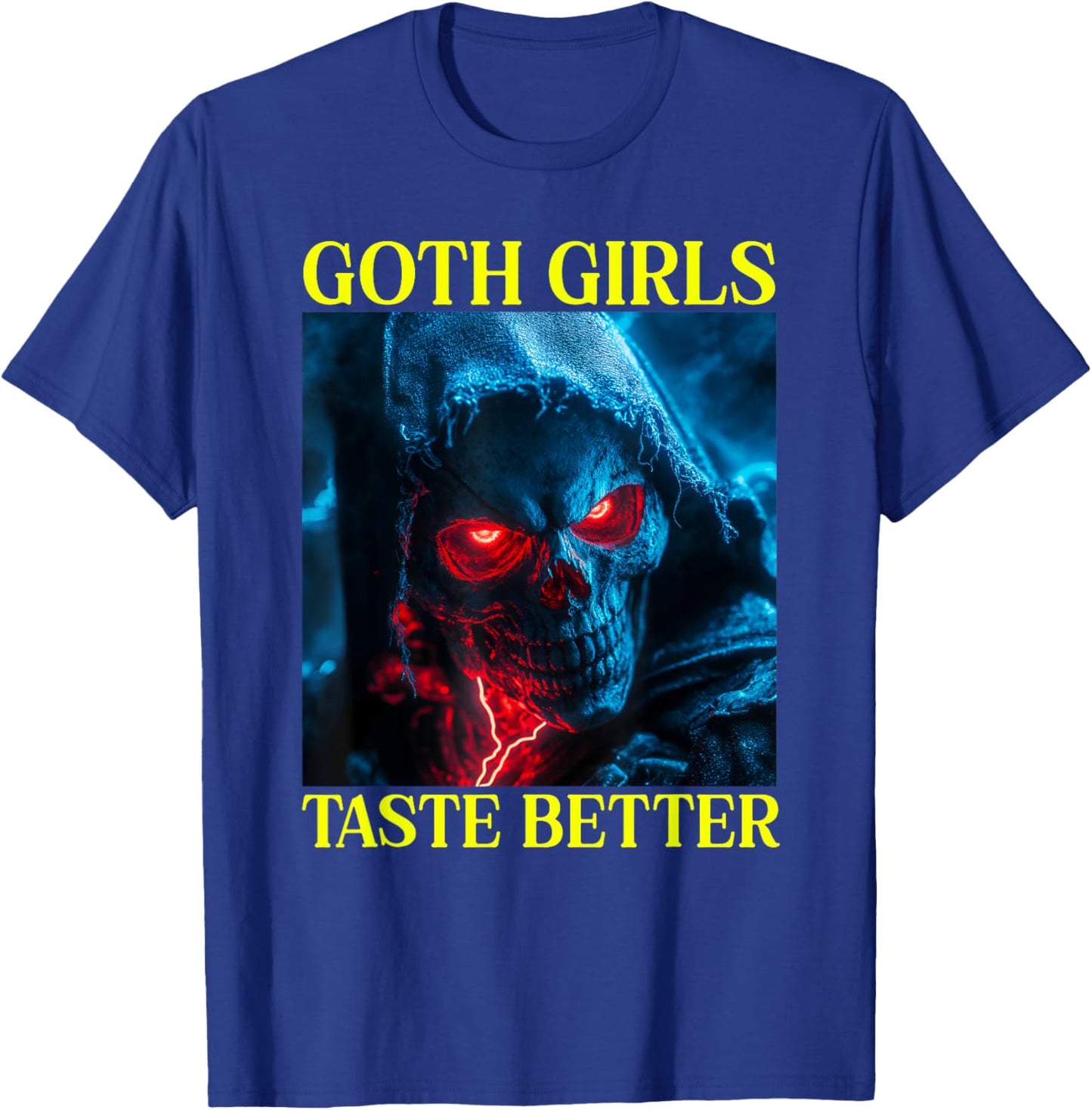 Goth Girls Taste Better Funny Hard Skeleton T-Shirt - T-Shirt | Royal