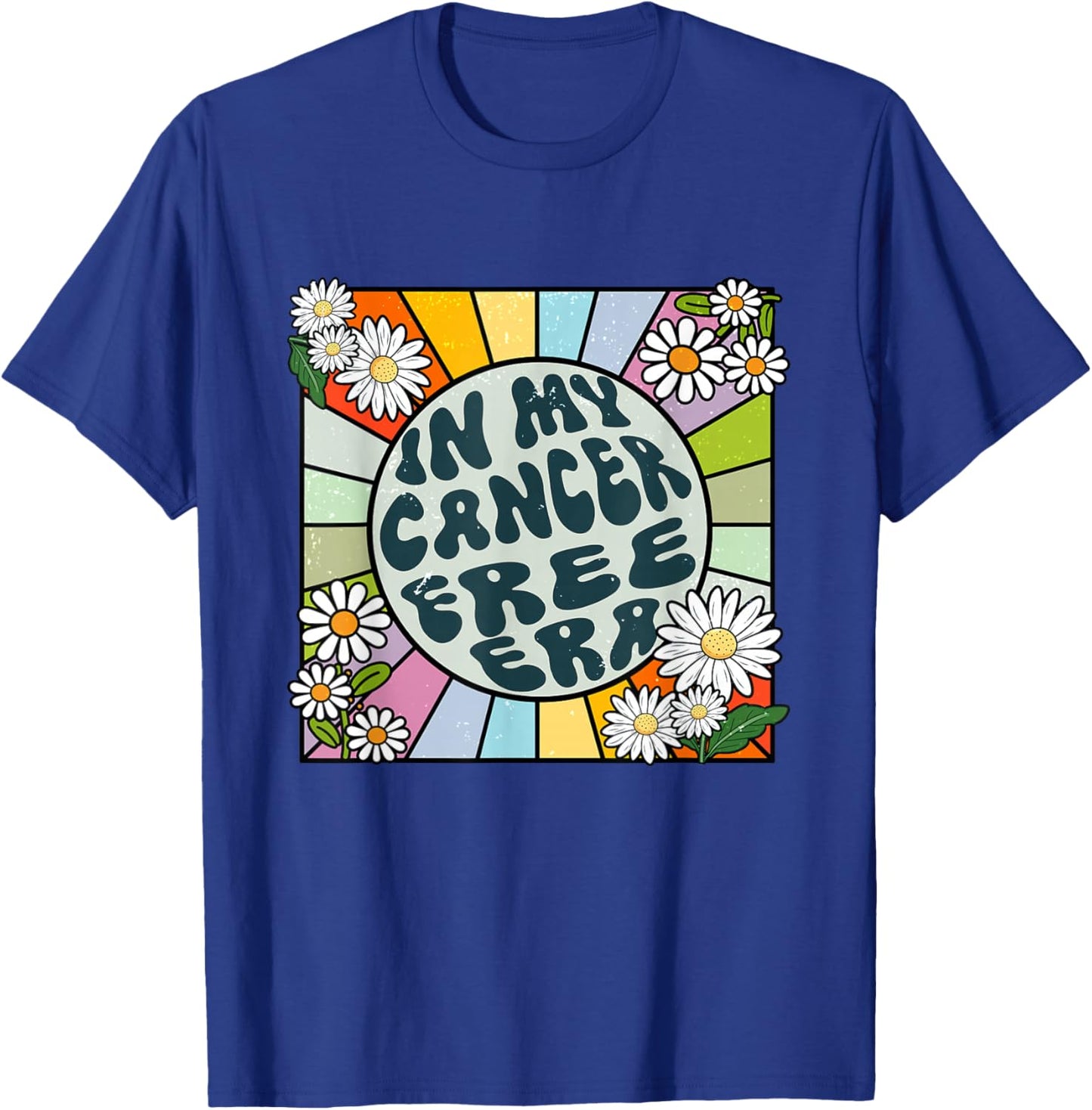 Daisy Groovy In My Cancer Free Era Breast Cancer T-Shirt - T-Shirt | Royal