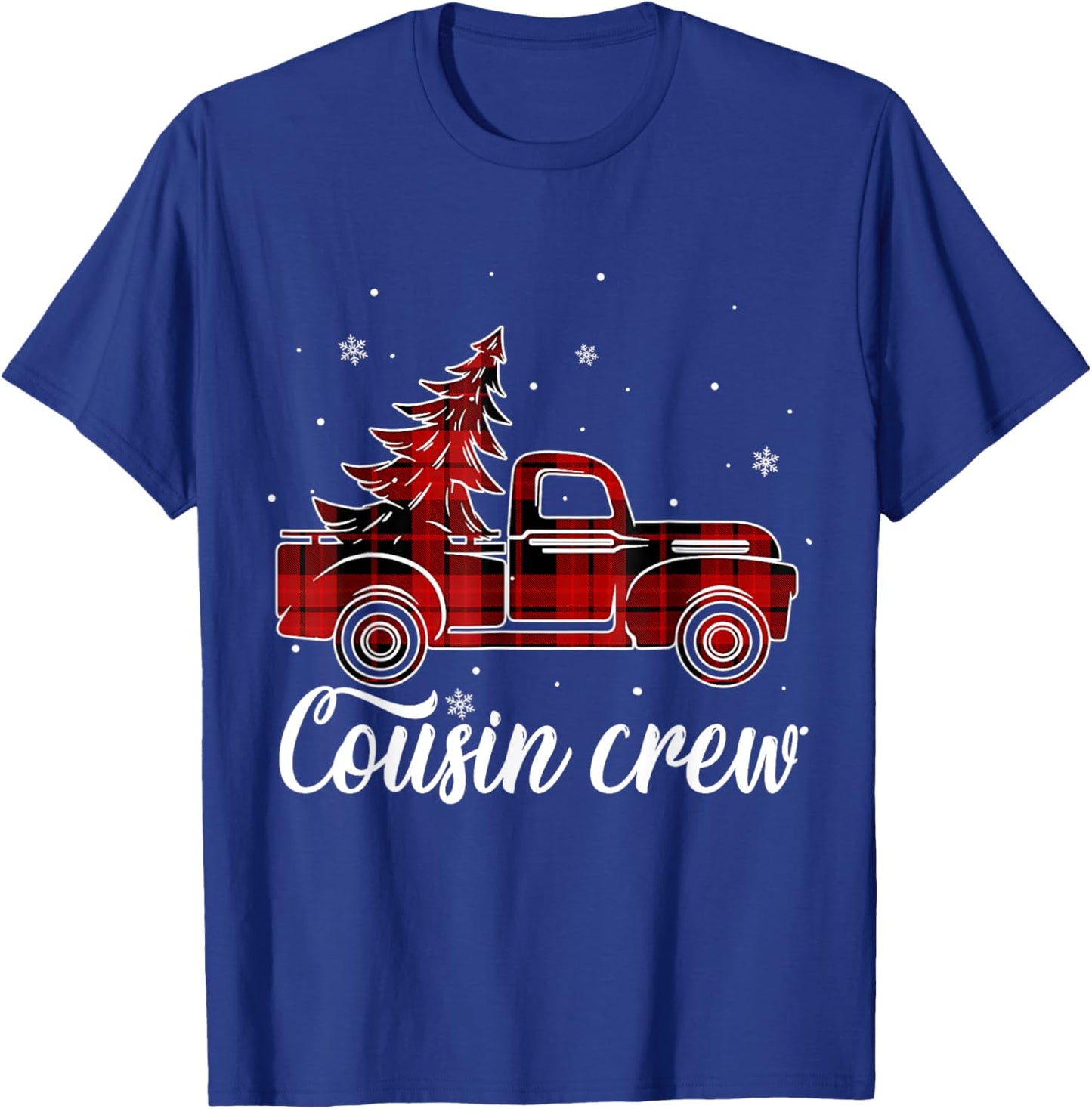 Christmas Cousin Crew Buffalo Truck Tree Red Plaid Pajama T-Shirt - T-Shirt | Royal