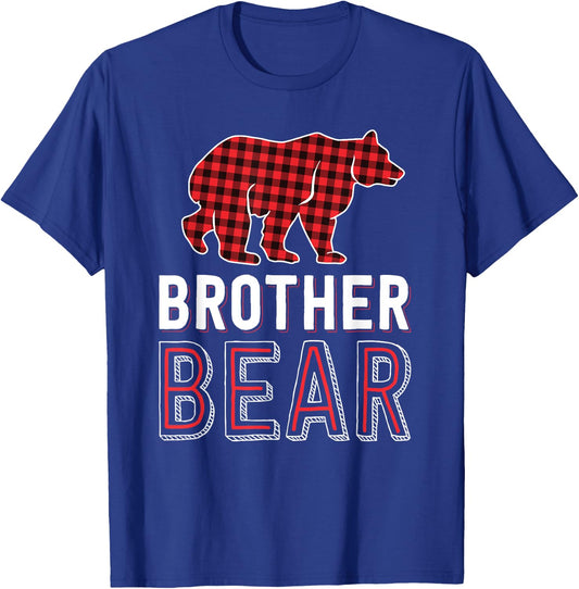 Brother Bear Red Buffalo Plaid Matching Family Christmas T-Shirt - T-Shirt | Royal