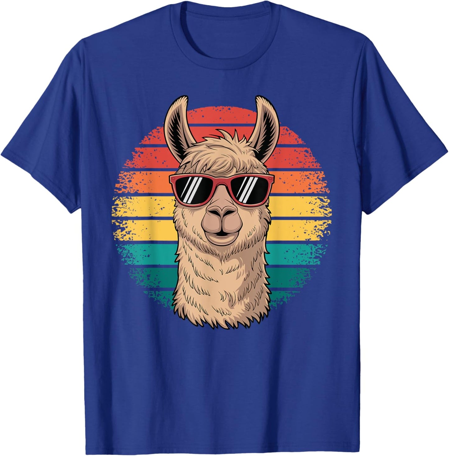 Retro Alpaca Llama Funny Comic Summer Vintage Animal T-Shirt - T-Shirt | Royal