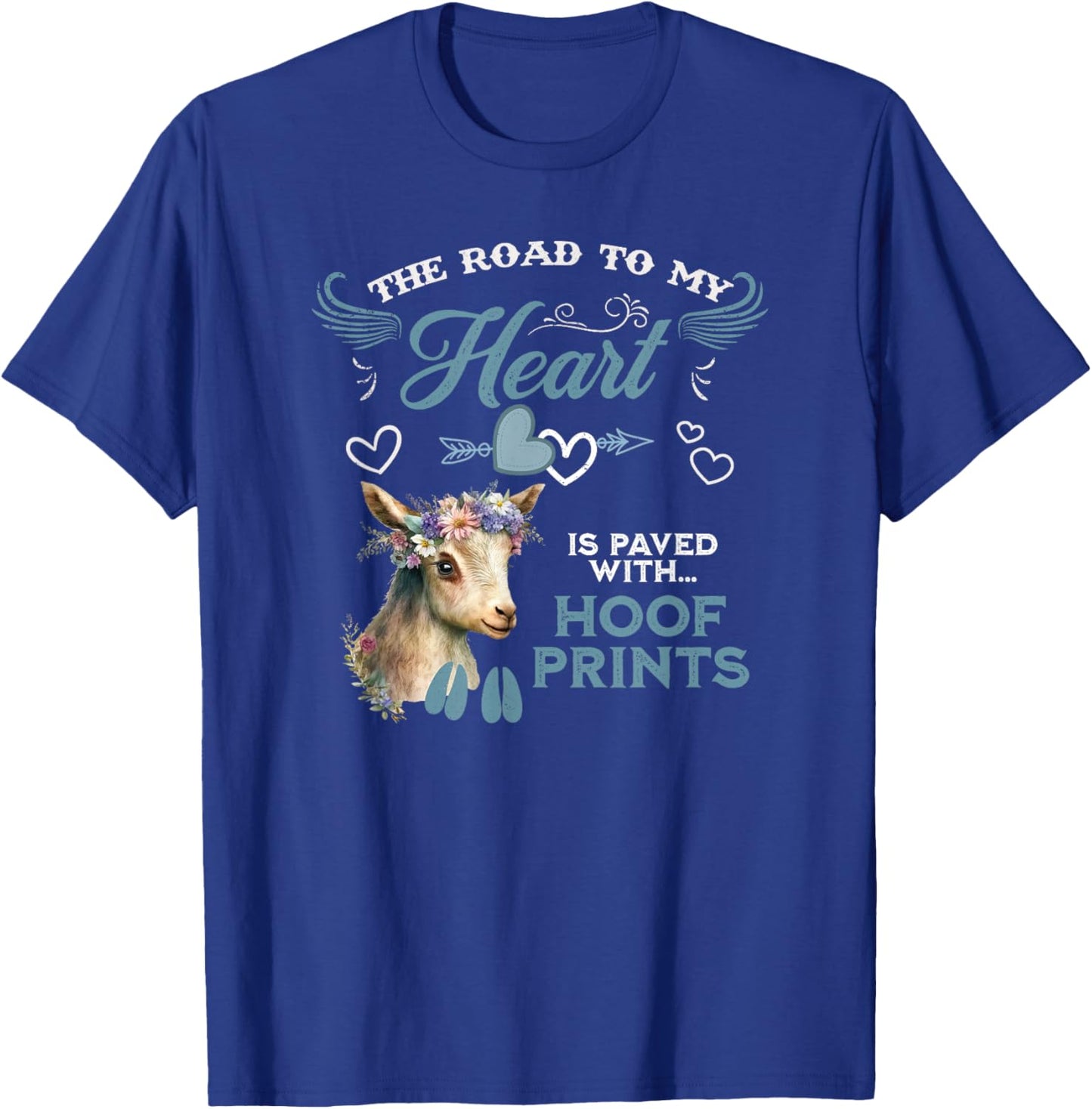 Nigerian Dwarf Goat Road to My Heart Filled With Hoof Prints T-Shirt - T-Shirt | Royal