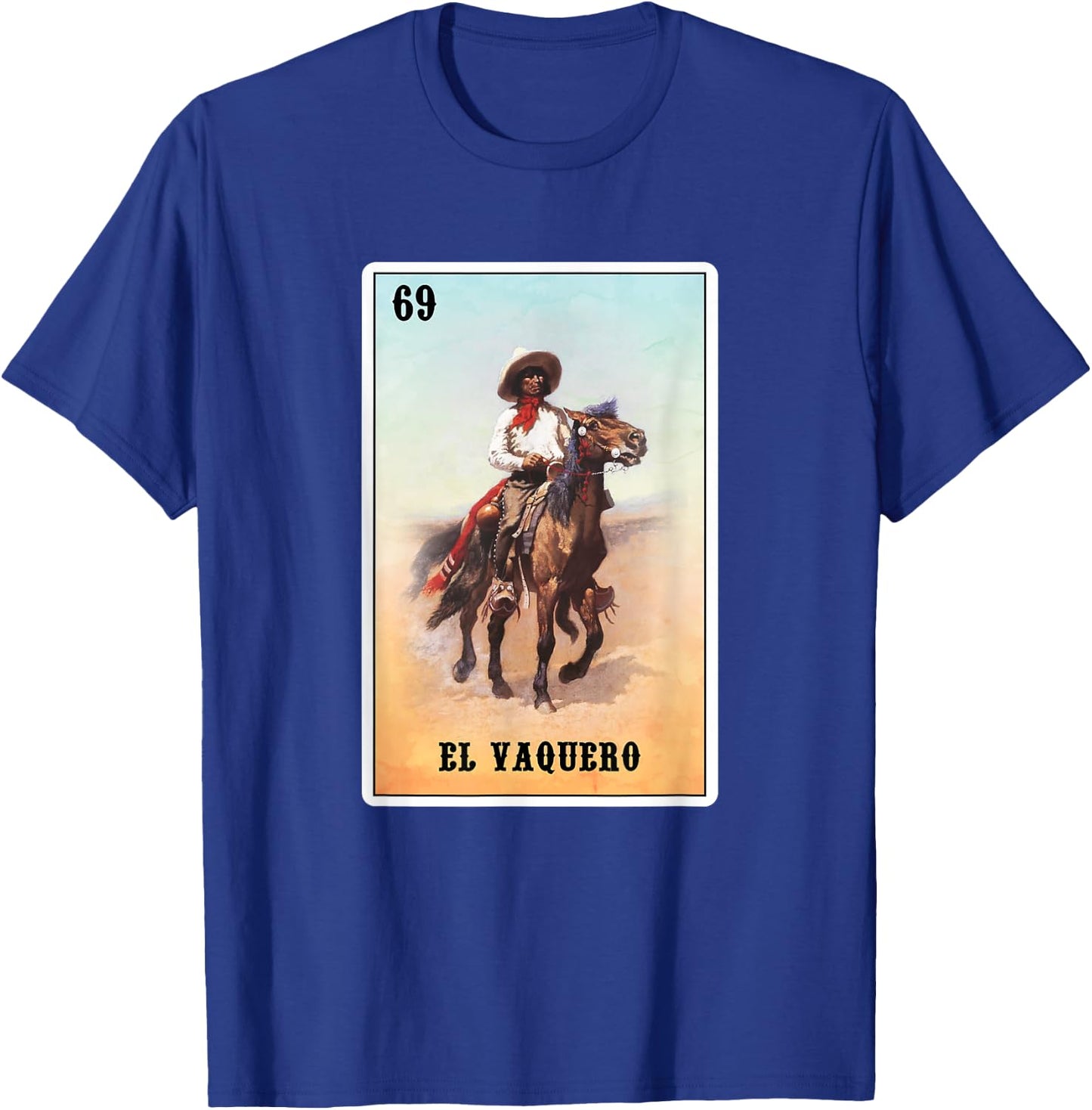 Vintage Mexican El Vaquero - Mexico Rodeo Cowboy T-Shirt - T-Shirt | Royal