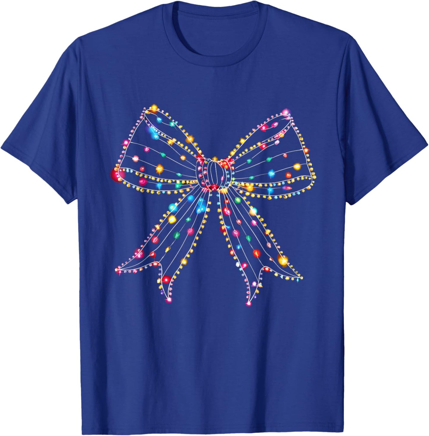 Coquette Bow Light Christmas Season Girls T-Shirt - T-Shirt | Royal