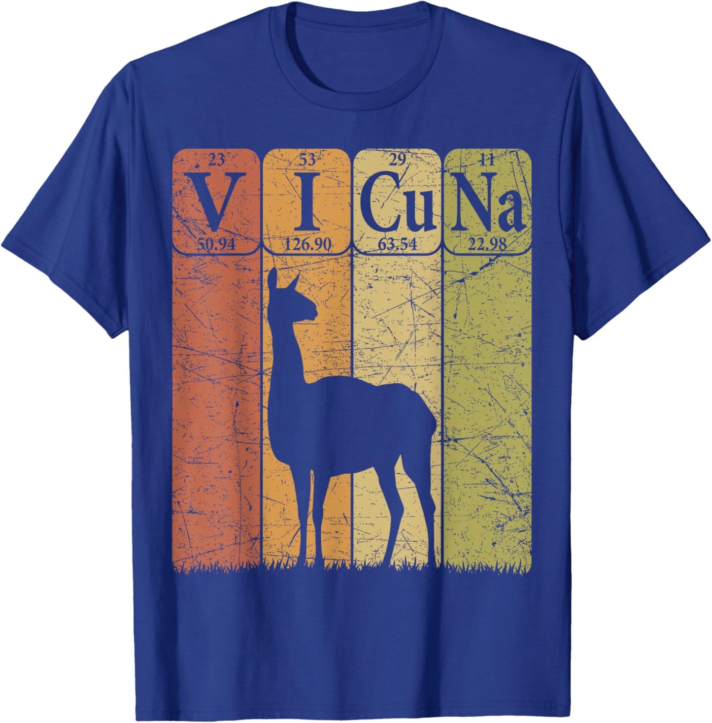 Vicuna Periodic Table Elements Vicuna Lover Camelids Retro T-Shirt - T-Shirt | Royal