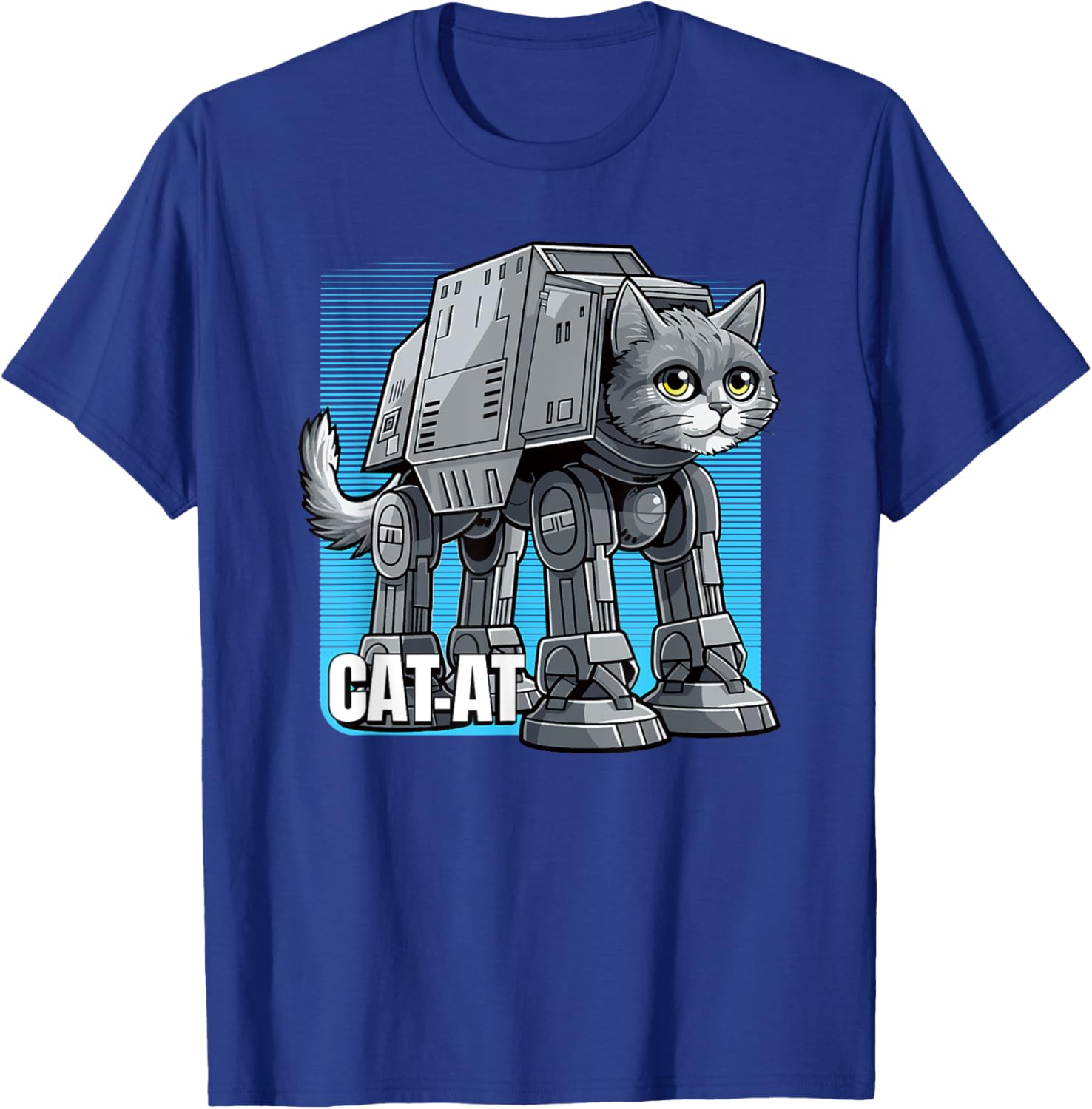 CAT-AT science fiction parody pet cat space robot sci-fi fan Men Women T-Shirt - T-Shirt | Royal