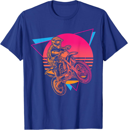 Retro Motocross Rider Vintage Dirt Bike MX Racer Off-Road T-Shirt - T-Shirt | Royal