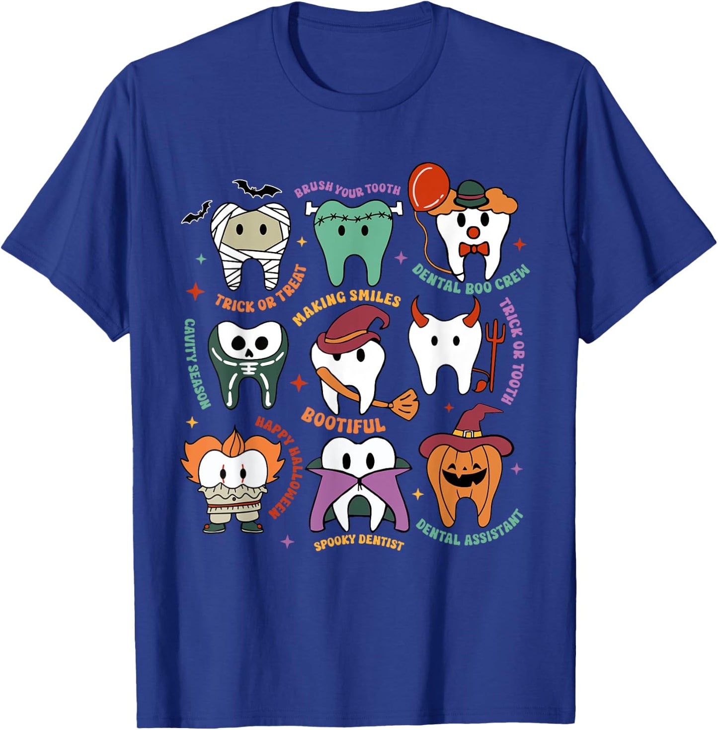 Halloween Dental Boo Crew Dentist Costume Teeth Women Men T-Shirt - T-Shirt | Royal