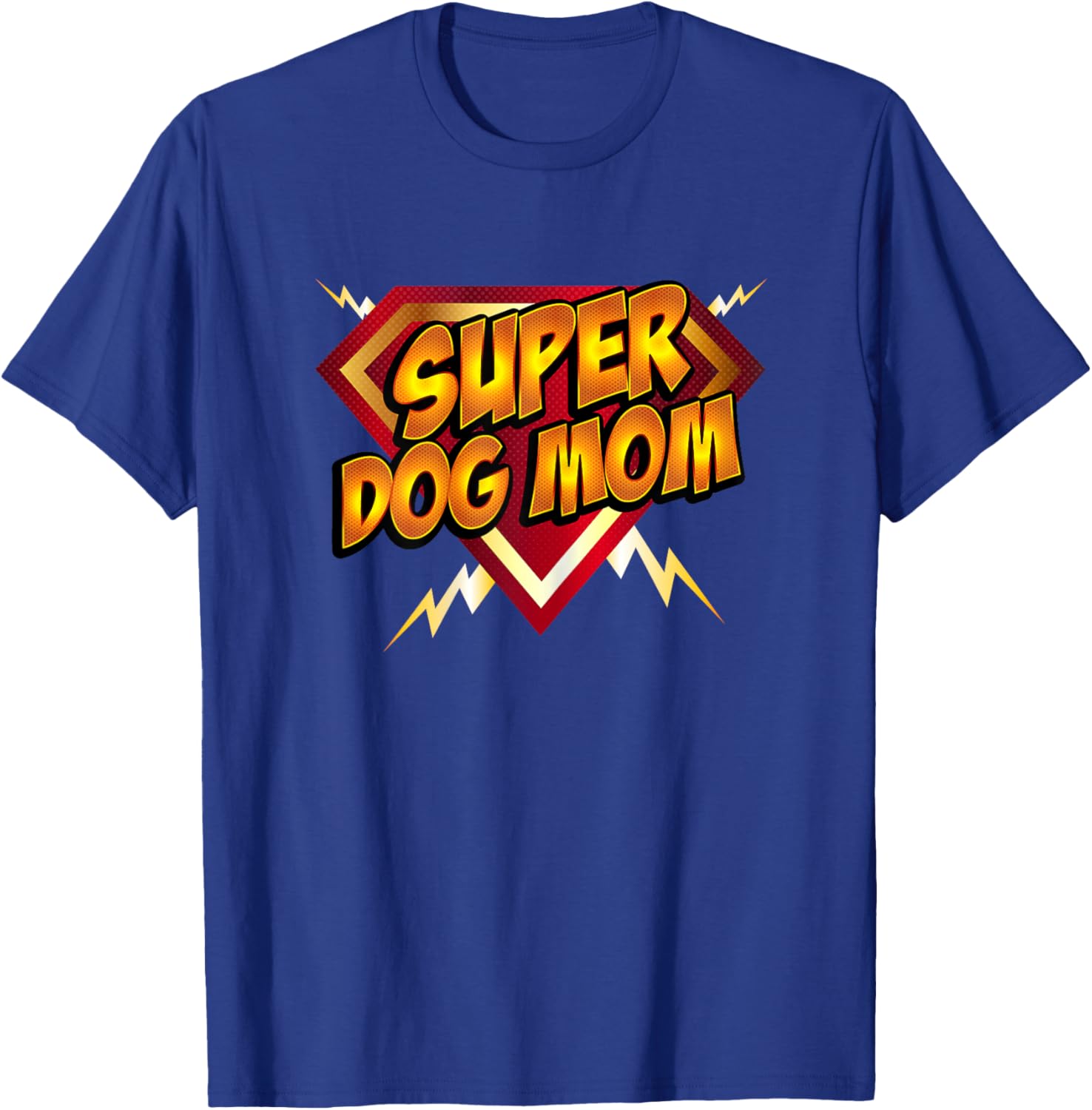 Super Dog Mom Superhero Dog Lover Comic Book Style T-Shirt - T-Shirt | Royal