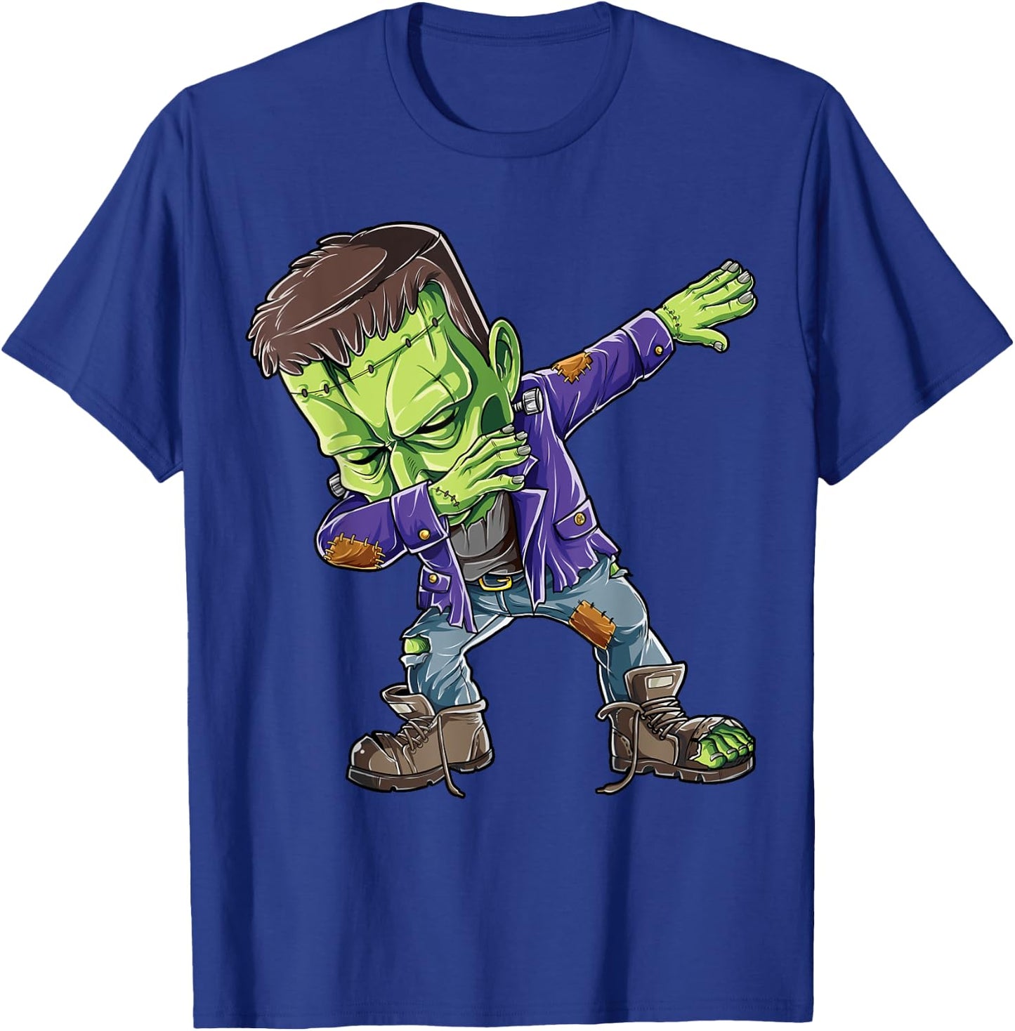 Halloween Boys Men Dabbing Frankenstein Monster Zombie Dab T-Shirt - T-Shirt | Royal