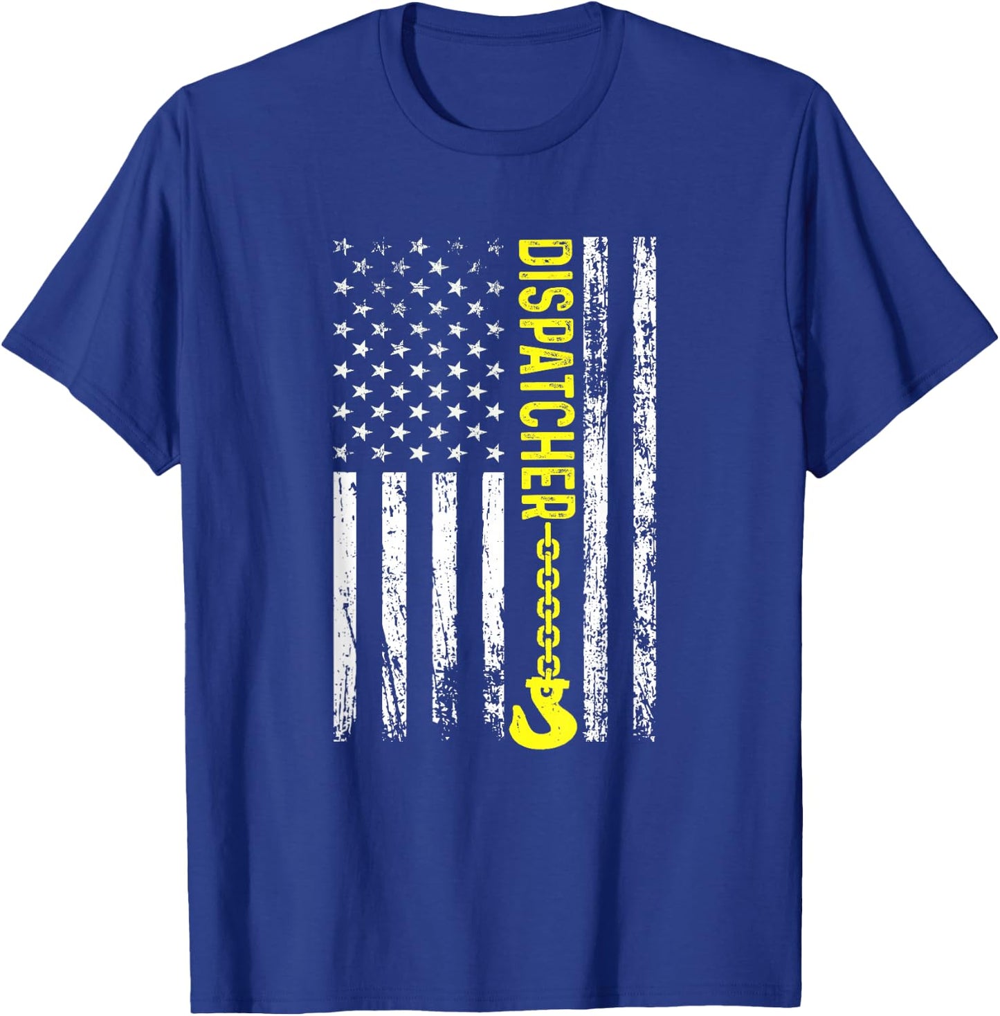 Tow Truck Dispatcher USA Flag Thin Yellow Line T-Shirt - T-Shirt | Royal