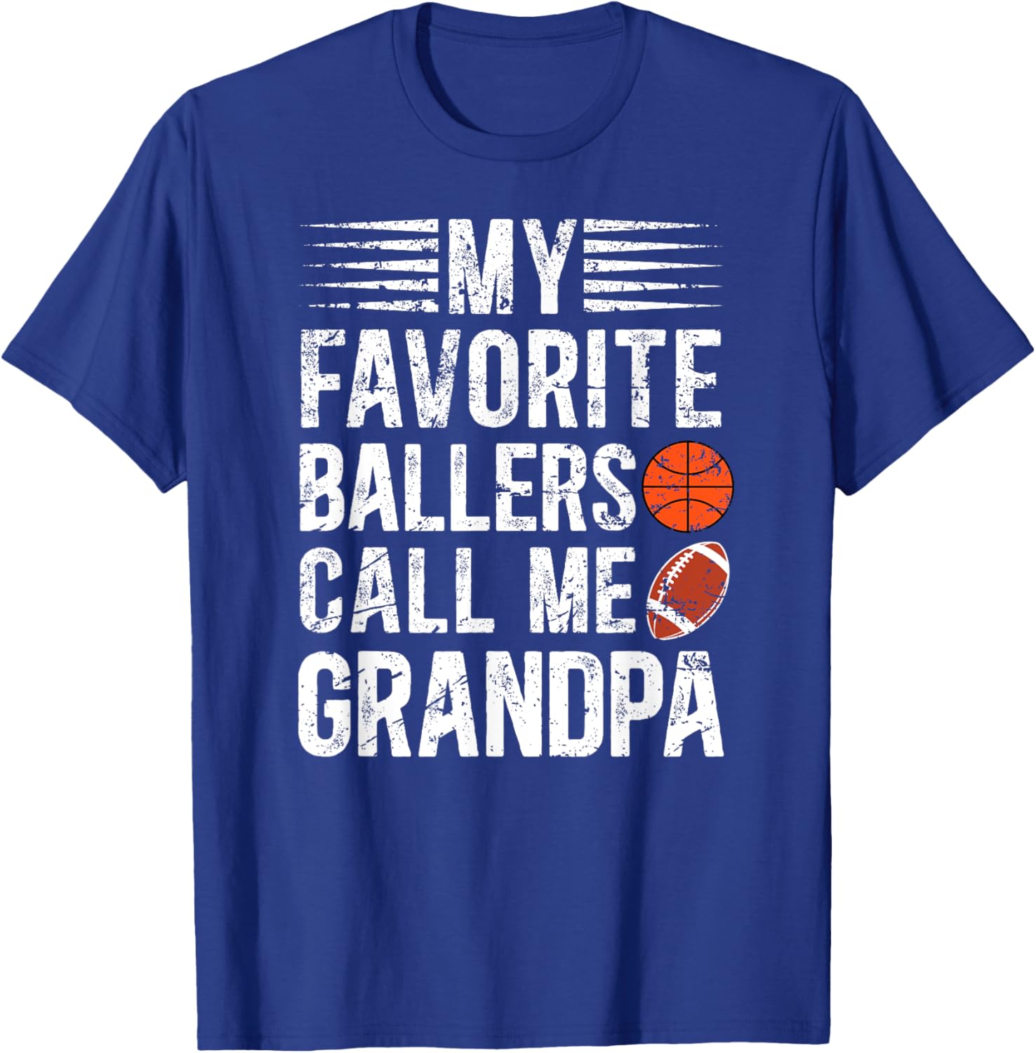 Ballers Call Me Grandpa Basketball Football Grandpa T-Shirt - T-Shirt | Royal