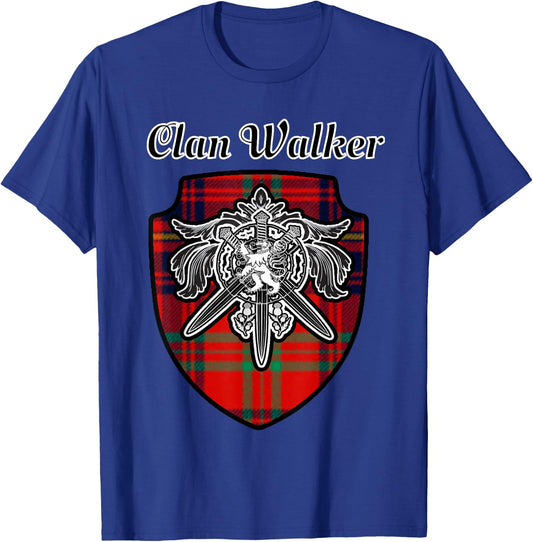 Walker Scottish Clan Tartan Lion Sword Crest T-Shirt - T-Shirt | Royal