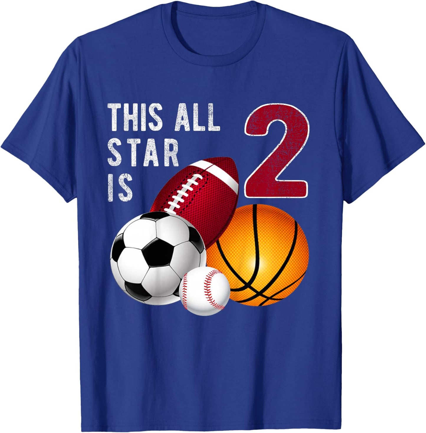 This All Star is 2 Years Old Gift Kids Birthday T-Shirt - T-Shirt | Royal