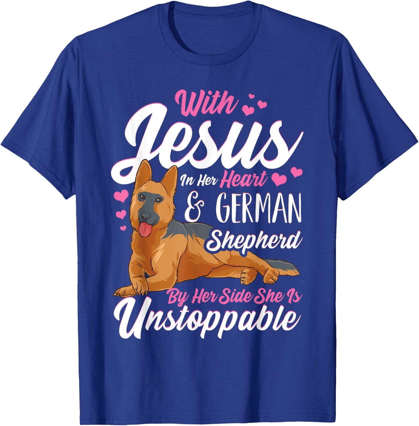 German Shepherd Shirts With Jesus In Her Heart T-Shirt - T-Shirt | Royal