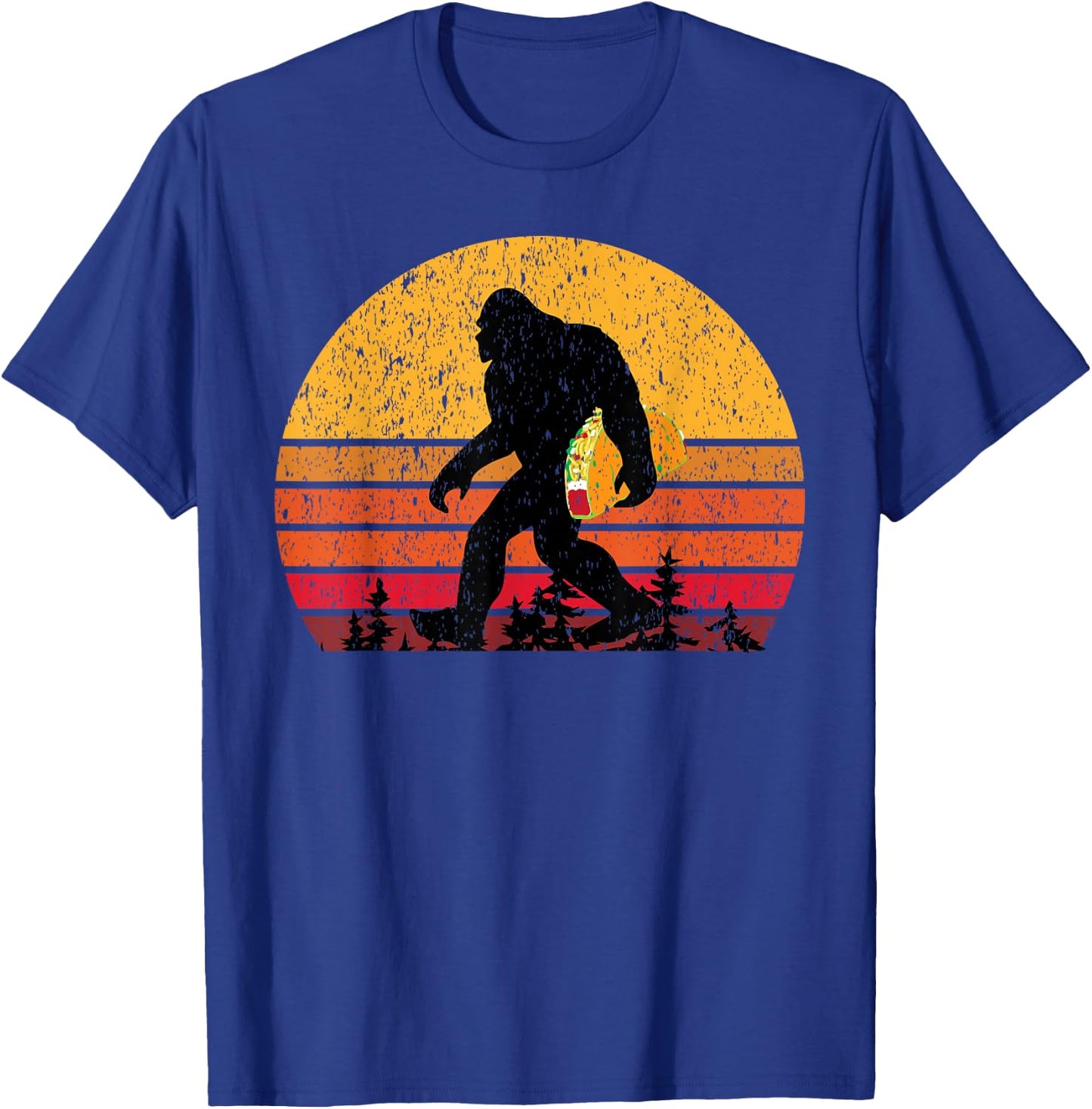 Bigfoot T Shirt & Men Carrying Taco T-Shirt - T-Shirt | Royal