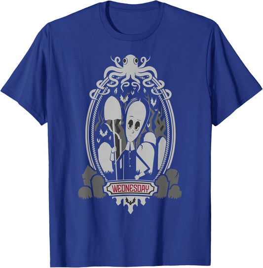 Addams Family Wednesday Addams Framed Portrait Small T-Shirt - T-Shirt | Royal