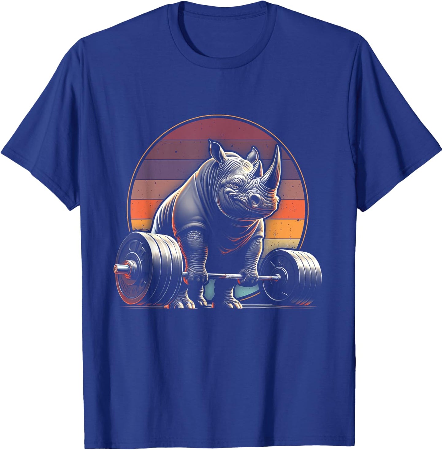 Rhinoceros Powerlifting Weightlifting Gym Rhino Lovers -Adults, -Kids Black Animal Print Rhinoceros T-Shirt - T-Shirt | Royal