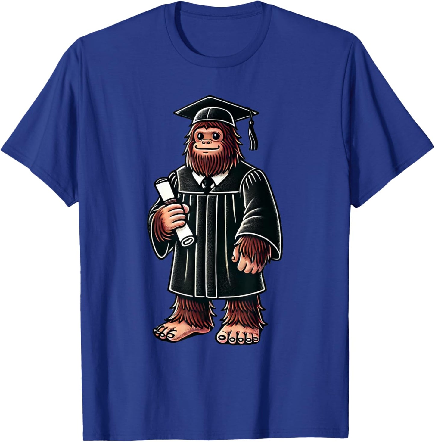 Cute Bigfoot Sasquatch Graduation T-Shirt - T-Shirt | Royal