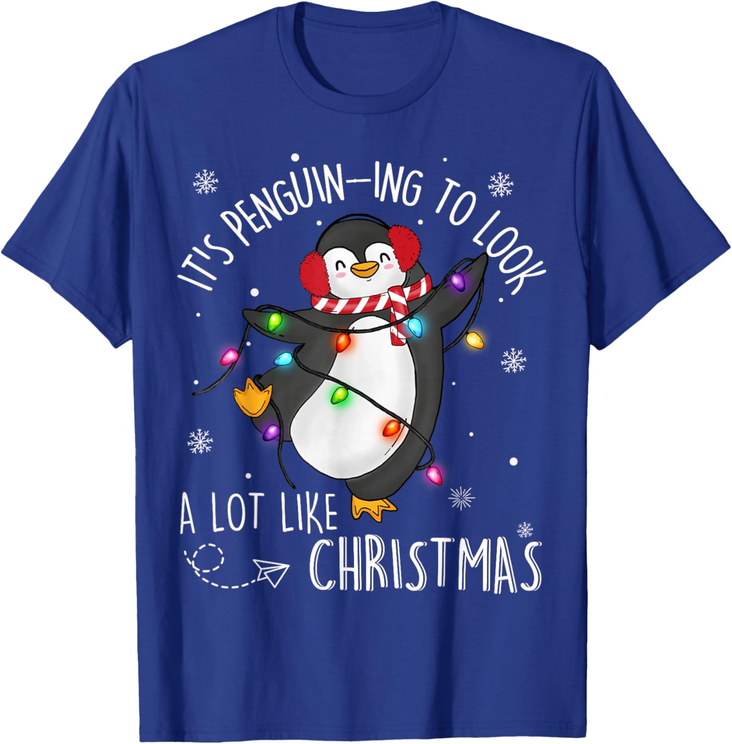 Its Penguining To Look A Lot Like Christmas Penguin Kids Pjs T-Shirt - T-Shirt | Royal