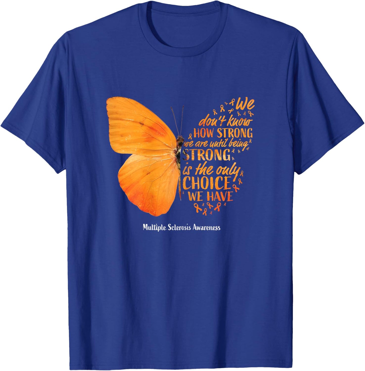 Multiple Sclerosis Awareness Gifts Women Mom Cute Butterfly T-Shirt - T-Shirt | Royal