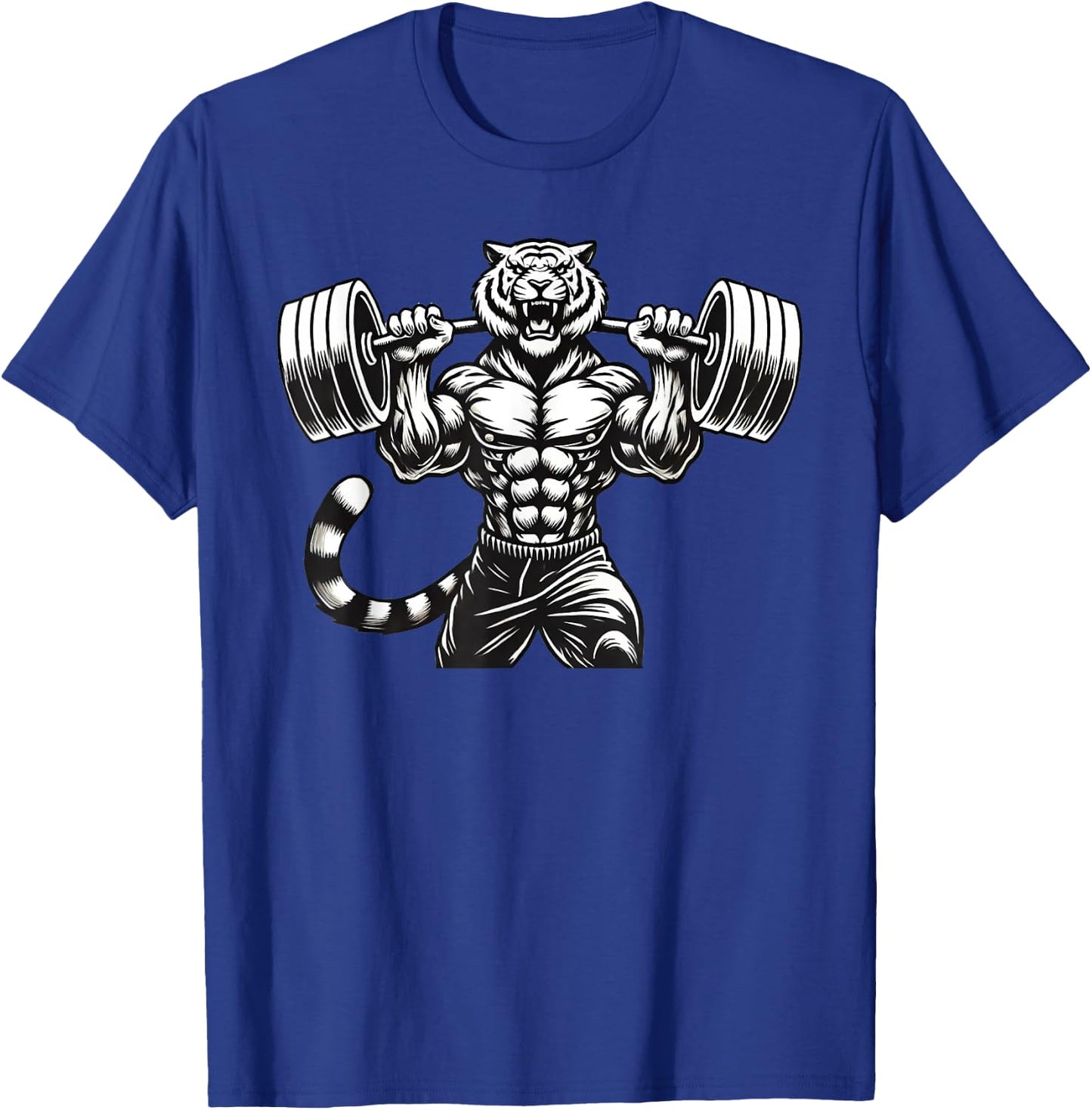 Tiger Powerlifting Weightlifting Gym Workout T-Shirt - T-Shirt | Royal
